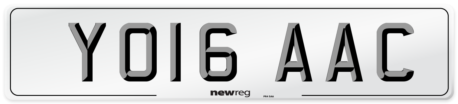 YO16 AAC Number Plate from New Reg